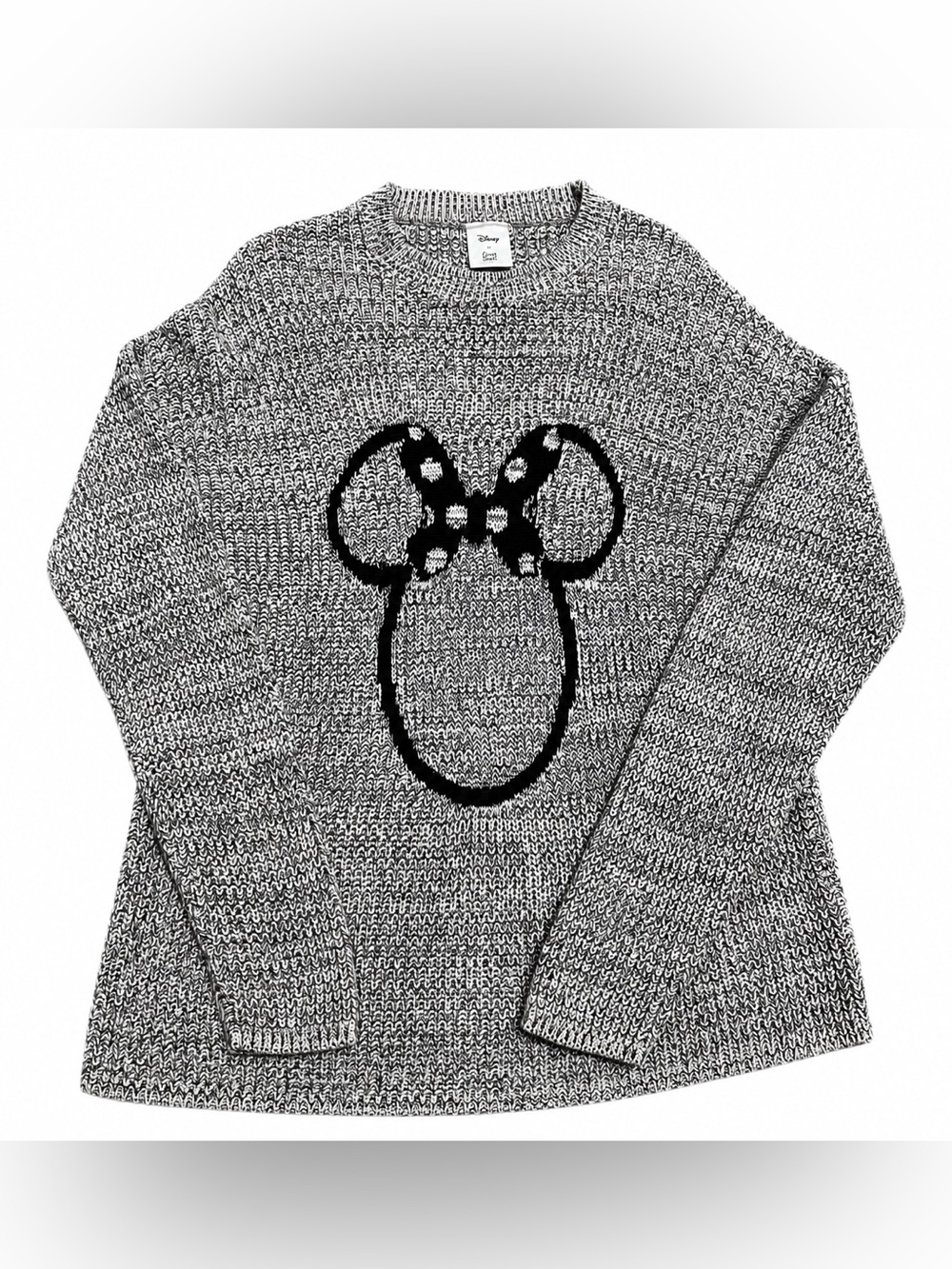 Love Your Melon x Disney Minnie Mouse Sweater Gray Knit Crewneck Medium